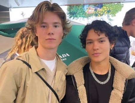 Ryding with his Young Royals co-actor Omar Rudberg